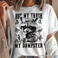 thumbnail image 2 of Not My Trash Not My Dumpster Cute Raccoon T-Shirt, White and Natural Vintage Coquette Bow Women Tee, 2 of 8