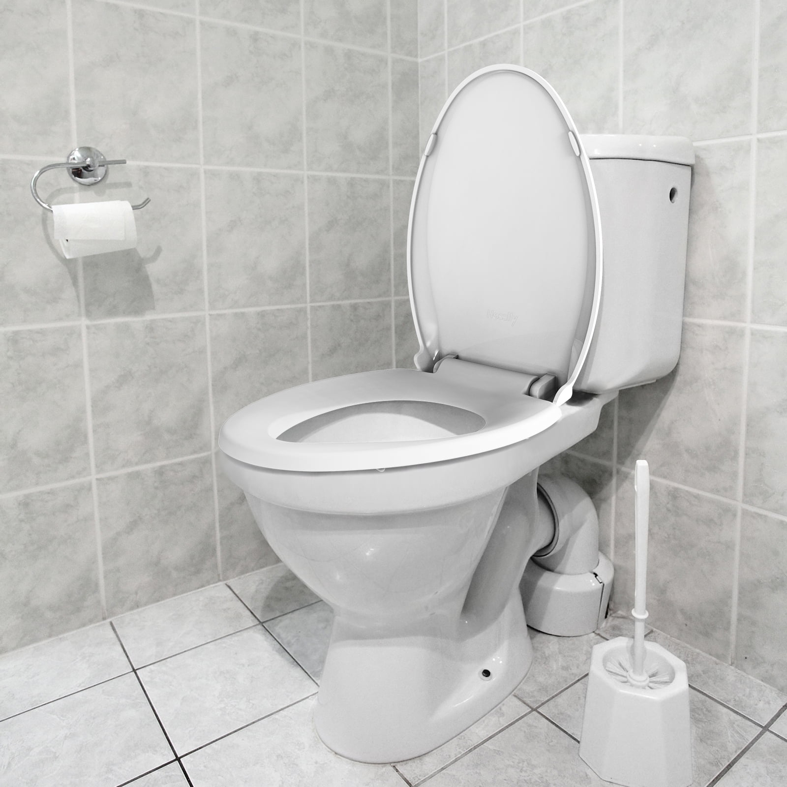 EastVita Toilet Seat Elongated,Slow Soft Close,Durable,Never Loosens,Easy Clean & Install,White
