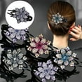 thumbnail image 2 of Yesbay Anti-slip Tooth Temperament Exquisite Hair Clip Shining Rhinestone Elegant Flower Decor Hairpin Hair Accessories, 2 of 7