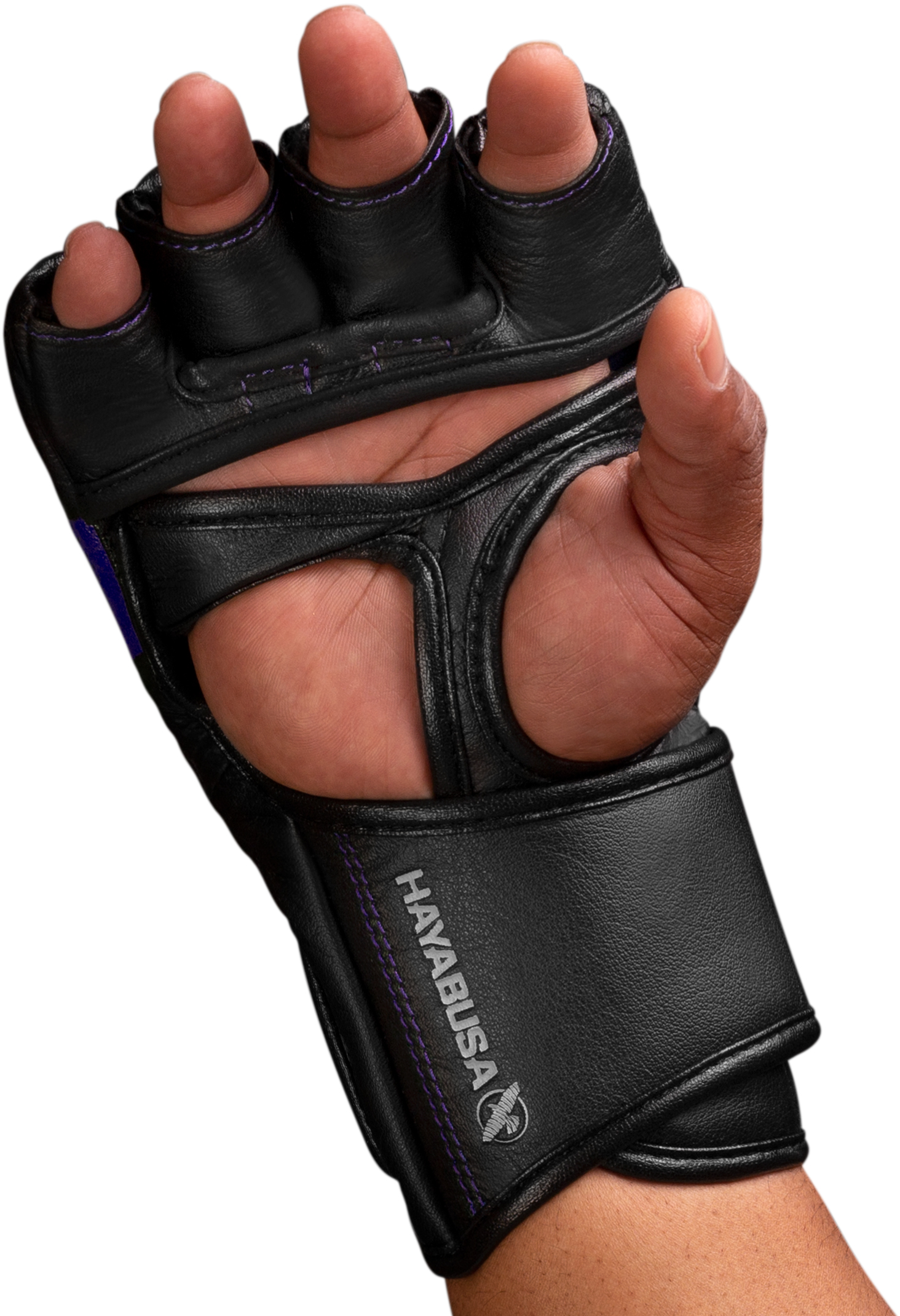 Hayabusa T3 4oz Mixed Martial Arts Gloves, Black/Purple X-Large