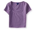 thumbnail image 1 of Aeropostale - Camiseta básica ajustada para mujer, color morado, extragrande, 1 of 2