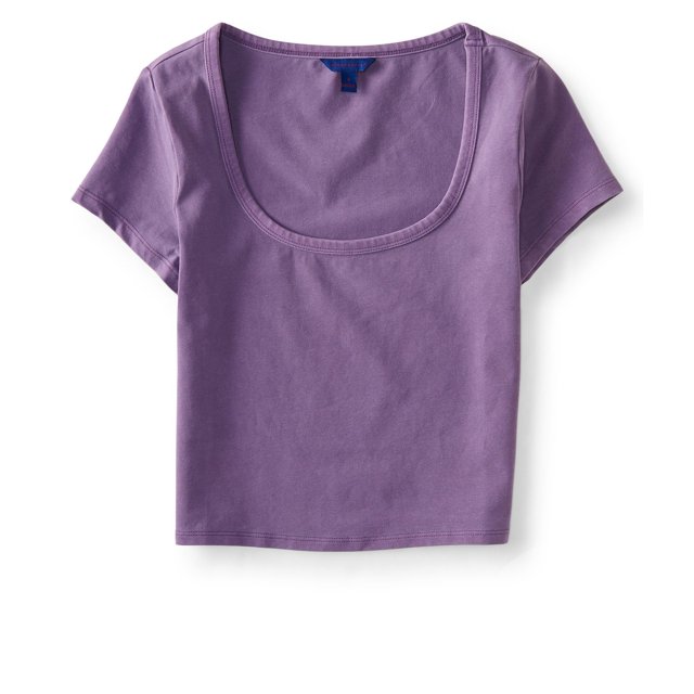 Aeropostale - Camiseta básica ajustada para mujer, color morado, extragrande