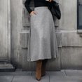 thumbnail image 7 of QHFBli Women Winter Skirt,Aline Long Fall Skirt with Pockets and High Elastic Wasit, 7 of 7