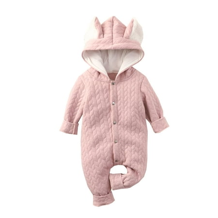 

MELDVDIB Baby Romper Newborn Baby Toddler Boys Girls Animal Romper Long Sleeve Hooded Jumpsuit Fall And Winter Cute Outfit Clothes Gift on Clearance