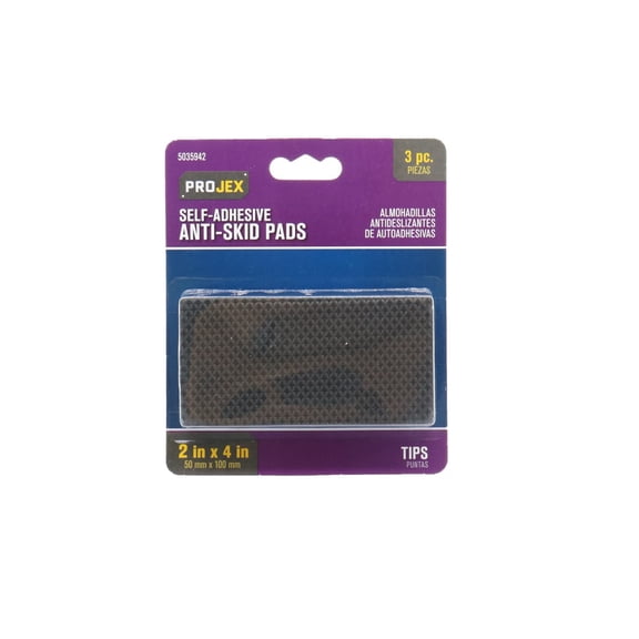 Projex 5035942 2 x 4 in. Rubber Self Adhesive Rectangle Non Skid Pad, Pack of 3