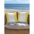 thumbnail image 5 of Outdoor Pillows Waterproof, Yellow Striped Throw Pillows with Inserts Included, Stripes Farmhouse Modern Indoor Outdoor Decorative Lumbar Pillow for Bed/Couch/Patio 16"x16", 2Pcs, 5 of 8