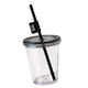 thumbnail image 4 of Vaso transparente con tapa y pajita Vasos transparentes para mascotas Vaso de agua transparente fácil de llenar Negro, 4 of 9