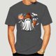 thumbnail image 5 of Camisetas de verano para hombre, ropa con estampado gráfico de fantasma, café, calabaza, Halloween, deportes informales, cuello redondo, camiseta de manga corta, Top, 5 of 5
