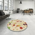 thumbnail image 3 of Ahgly Company Indoor Round Patterned Khaki Gold Area Rugs, 4' Round, 3 of 6
