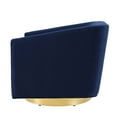 thumbnail image 6 of Armchair Accent Swivel Chair, Velvet, Gold Dark Blue, Modern Contemporary Urban Design, Living Lounge Room Hotel Lobby Hospitality, 6 of 8
