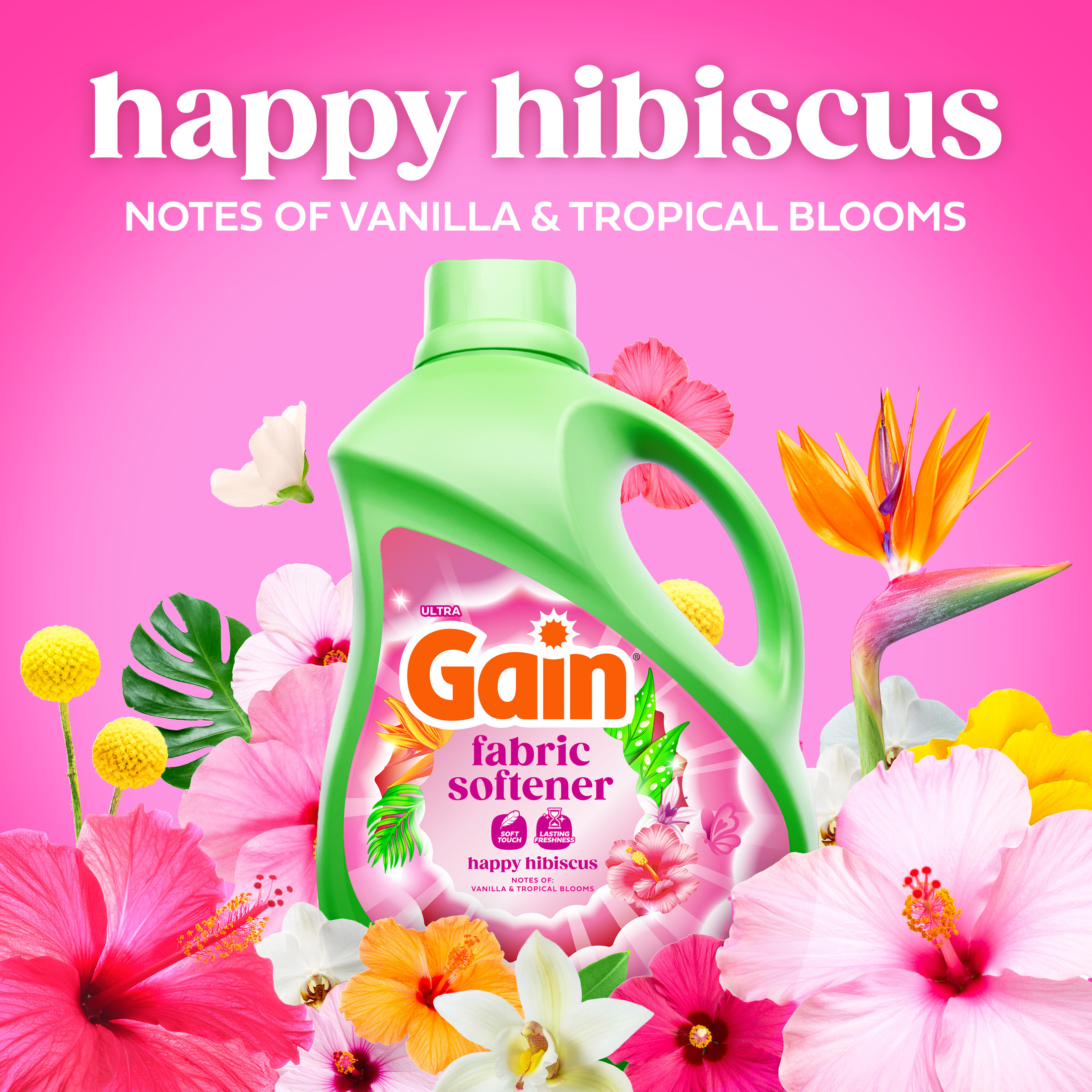 Gain Liquid Fabric Softener, Happy Hibiscus Scent, 100 fl oz photo 5