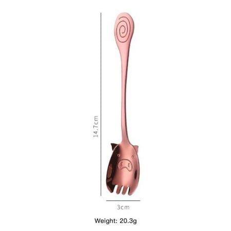 

2021 The New Creative Seven Color Pig Shape Ice Cream Spoon&Fork Juice Stirring Cutlery Set Coffee Ice Cream Tool Kitchen Tools