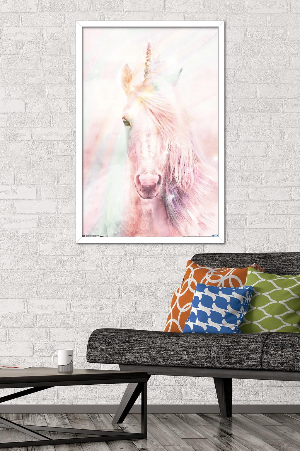 Pink Unicorn Wall Poster, 22.375" x 34", Framed