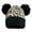Beige Leopard / 2 Black Pom Pom, variant on Women's Knit Hat Winter Leopard Warm Hat Print Fashion Pompom Ball Hat Warm Knit Beanie, Brick