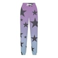 thumbnail image 5 of Girls Joggers Pants with Pockets Gradient Color Stars Printed Sweatpants Cinch Bottom Loose Wide Leg Trosuers (3-4 Years, Beige), 5 of 5