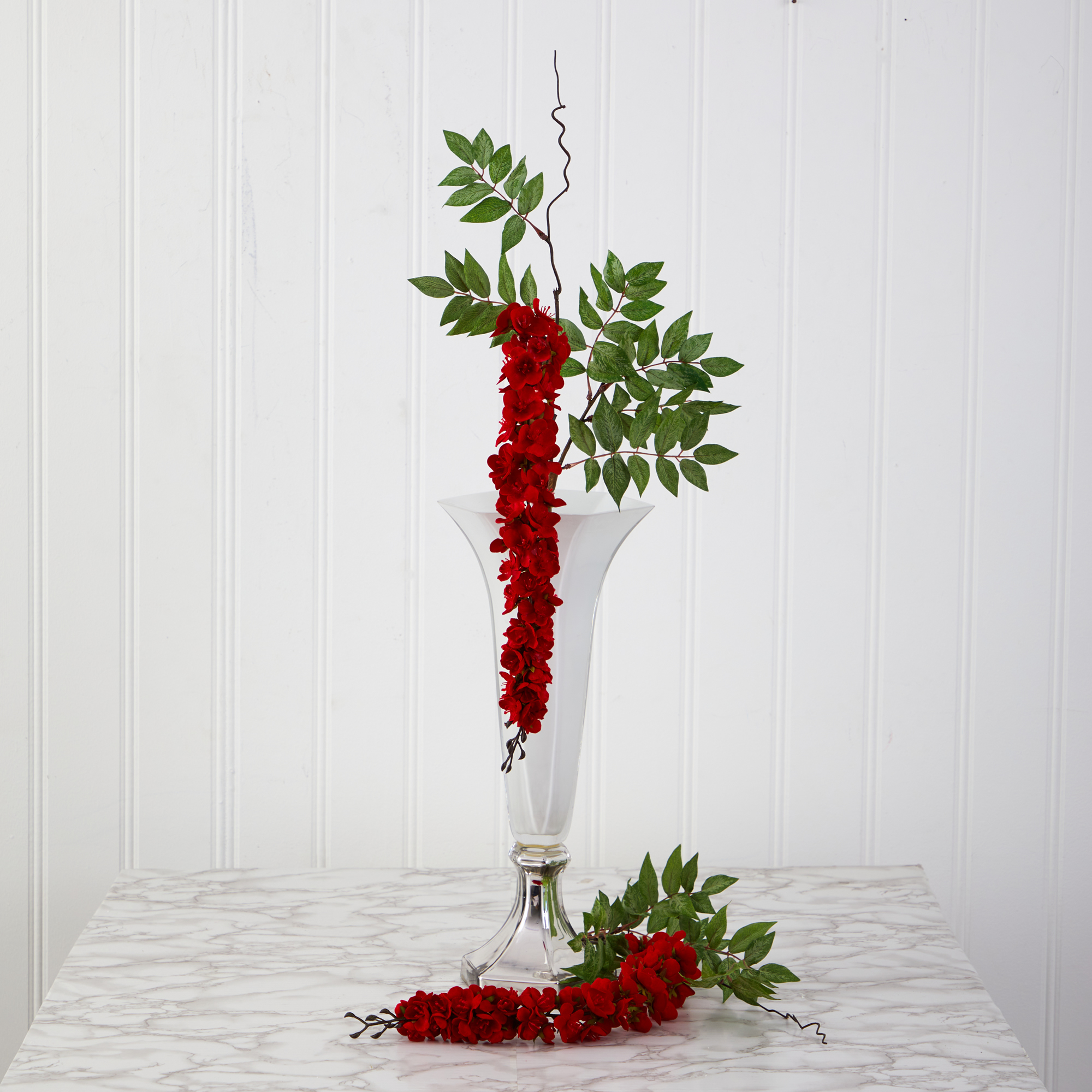 Nearly Natural 28in. Wisteria Artificial Flower (Set of 8), Red