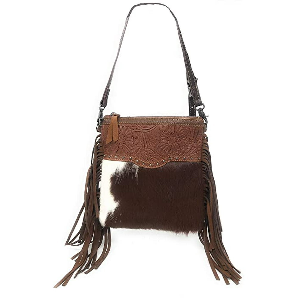 Handcrafted Genuine Leather Western Cowhide Womens Fringe Clutch ...