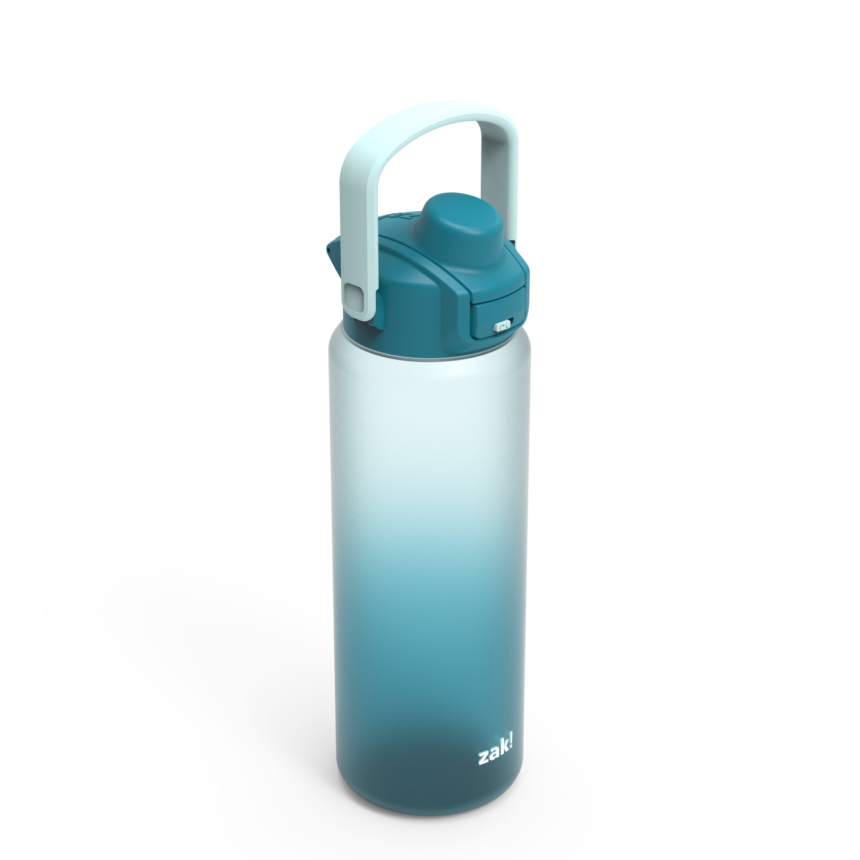 Zak Designs Soft Paint 32oz Durable Plastic Liberty Straw Water Bottle (Ombre Blue)