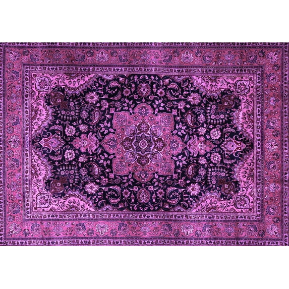 Ahgly Company Indoor Rectangle Persian Purple Traditional Area Rugs, 7' x 10'