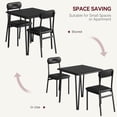 thumbnail image 3 of 3-Piece Dining Set for 2 with Square Table & Upholstered Chairs, Modern Kitchen Table with Metal Frame for Small Spaces and Apartments, 3 of 7