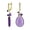 Lavender, variant on Womens Multi Color Crystal Bead Wire Wrap Light Purple Amethyst Gemstone Teardrop Drop Earrings Gold Plated