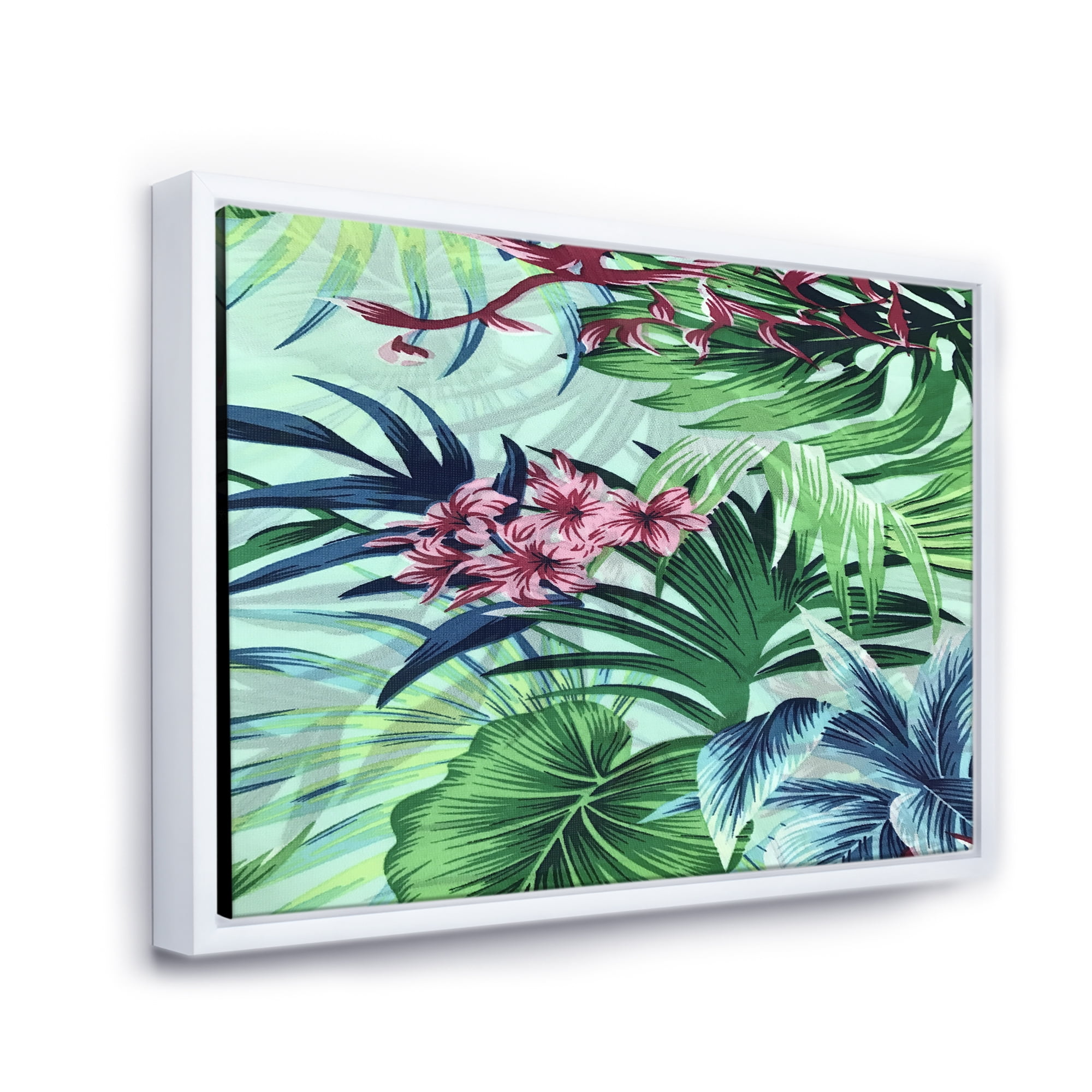 Designart 'VIntage Tropical Flowers VI' Traditional Framed Canvas Wall Art Print
