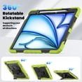 thumbnail image 4 of Dteck Full Body Case for iPad Air 13 inch 2025/2024,Shockproof 3-Layer Protection Case with Screen Protector 360° Rotating Stand Built-in Pencil Holder Cover with Hand/Shoulder Strap,Green, 4 of 7