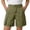 Army Green, variant on Girl Shorts Solid Youth Cargo Shorts Button Zip Elastic Waist School Uniform Army Green 5-6Y