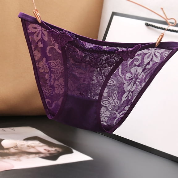 HUPOM Cute Underwear For Women Underwear For Women In Clothing Thong Leisure Tie Comfort Waist Purple L
