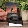thumbnail image 4 of Be Strong in The Lord Ephesians 6:10 Men's Stainless Steel & Vegan Leather Cross Bracelet - Vegan Leather with Stainless Steel, 4 of 14