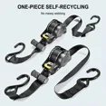 thumbnail image 4 of Retractable Ratchet Straps 1" x 10',Tie Down Strap 1500lbs Break Strength S-Hook, 4 of 16