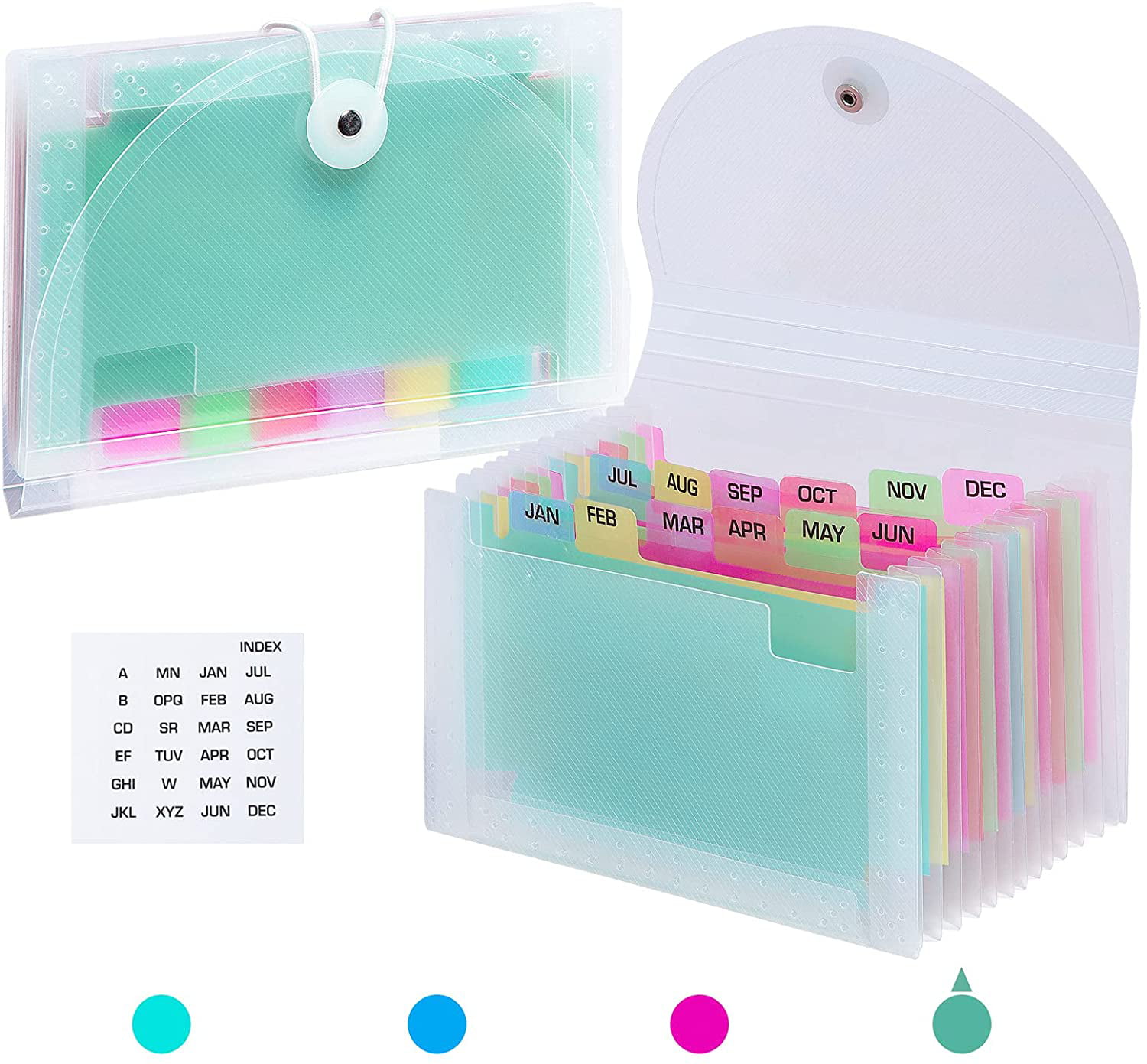 Expanding File Folder 13-Pockets Coupon/Personal Check Size Expanding File With Tab Inserts Colors May Vary 6 Pk 