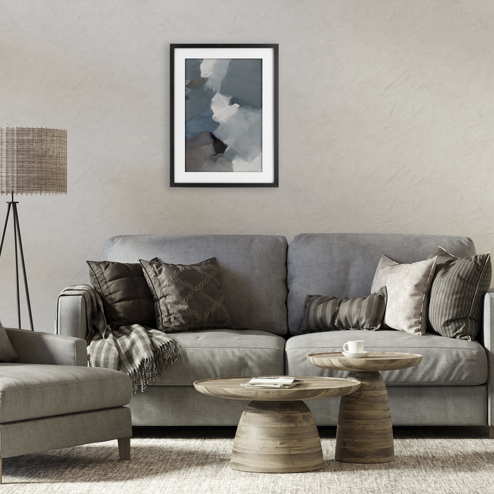 Stupell Industries Stormy Grey Abstract Black Framed Print Under Glass, design by Lanie Loreth