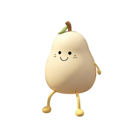 

CuiYou 1 Set LED Light Multiple Lighting Modes Adorable Appearance Non-Glaring USB Charging Timing Function Decorative Silicone Battery-Powered Lovely Pear-Shaped LED Lamp for Home