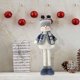 thumbnail image 1 of Decoración del hogar, decoración de habitaciones, decoración de paredes, lindo muñeco de nieve de tela azul, muñeco de ganchillo, regalo navideño hecho a mano, escultura de muñeco de nieve para interi, 1 of 5