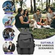 Aesthetic School Backpack Waterproof Black Bookbag College High School Bags for Students Lightweight Casual Daypack Laptop Backpacks for Men Women