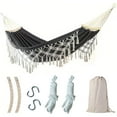 thumbnail image 1 of Double Macrame Hammock Two Person Swing Bed for Beach Yard Bedroom Patio, 1 of 7