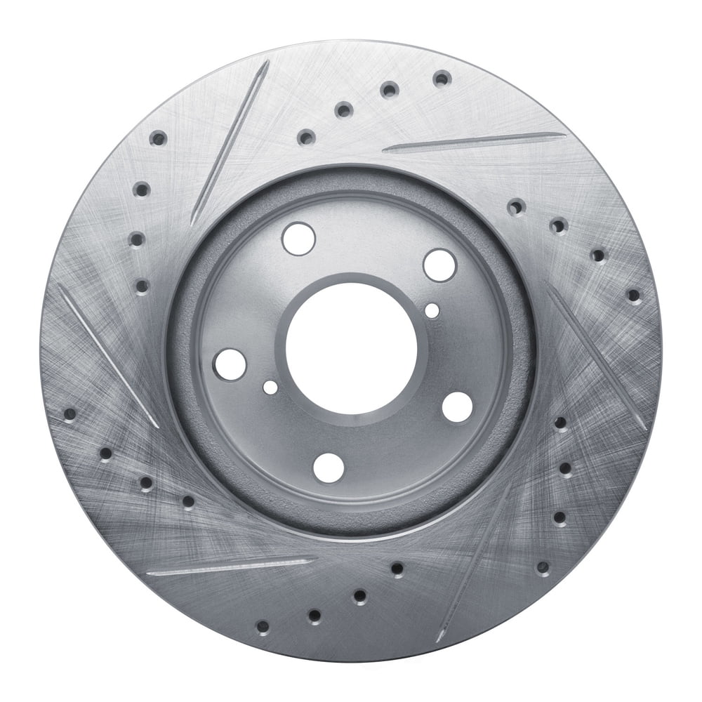 Dynamic Friction Company 631-76057R DFC Brake Rotor - Drilled And Slotted - Silver