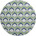 thumbnail image 2 of Addison Rugs Mayfield Premium Machine Washable Transitional Stripes Blue Round Rug, 8' x 8', 2 of 5