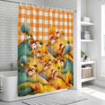 thumbnail image 6 of Autumn Hills Fall Shower Curtain, Waterproof Shower Curtains for Bathroom, Thanksgiving Rustic Trees Orange Check Washable Fabric Bathtub Curtain Set Bath Decor with 12 Hooks Standard 72"x72", 6 of 8
