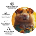 thumbnail image 4 of Pofeuu Hawaiian Style Guinea Pig Print Leather Coasters Set of 6, Round Cups Mugs Mat Pad for Home Kitchen Heat Resistant Drink Coasters,Round Shape, 4 of 7
