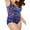 Purple, variant on HAWEE Swimsuits for Women Plus Size Mid Waist Monokini Tummy Control Bathing Suits Retro Full Coverage Swimwear
