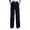 A-Blue604, variant on Buckle Waist Wide Leg Pants for Women Pleated Formal Office Long Trousers