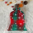 thumbnail image 4 of Colth Plaid Drawstring Bag Stocking Storage Sack Present Xmas Gift Bags Party Favors Bag, 4 of 4