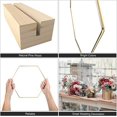 thumbnail image 4 of 10 guirnaldas de anillos de hierro hexagonales de metal + 10 guirnaldas artesanales de decoración de mesa de boda con base de madera, 4 of 5