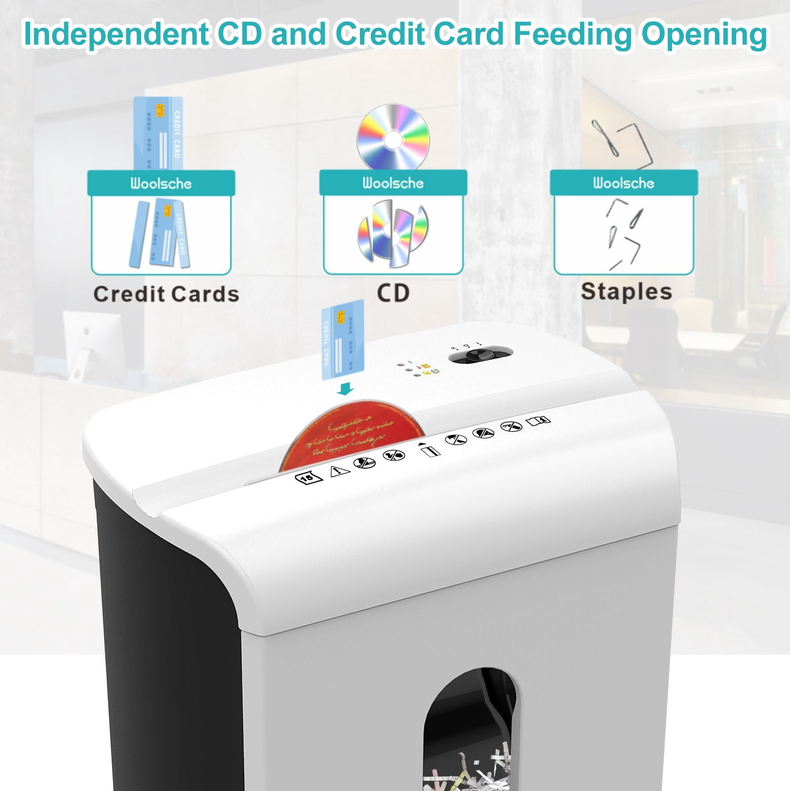 Paper Shredder, 18-Sheet Cross Cut with 18 Liters Pull Out Bin, P-4 Security Level, Shred Paper and Credit Card, Durable&Fast with Auto Jam Proof System Shredder for Office