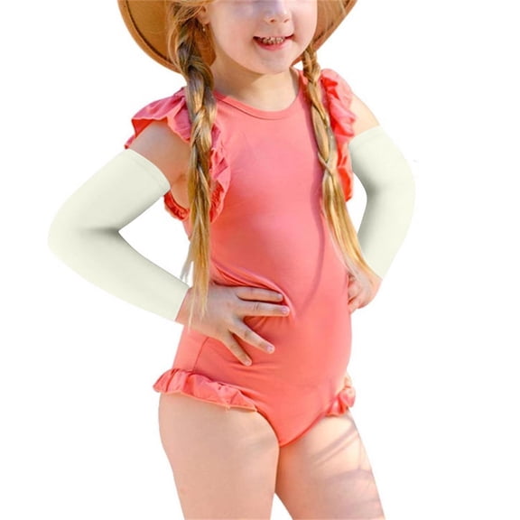 Childrens Sun Sleeves, Summer Sunscreen Ice Sleeves Arm Guards Outdoor Sports Breathable Sleeves for 4-18 Years, UV Protection for Active Kids