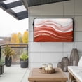 thumbnail image 2 of Outdoor TV Cover 40x25x4.5in, Red Gradient Marble Art Weatherproof TV Screen Protector with Zipper, Ombre Stripe Outside Television Cover Fits Up to 40-43", 2 of 9