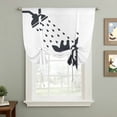 thumbnail image 2 of Giraffe Showering Tie Up Curtains 45 Inches Long, Kitchen Window Curtains Over Sink, Modern Abstract Art Funny Animals Small Window Curtains Shade Balloon Curtains Valances for Bedroom/Cafe 34"x45", 2 of 8