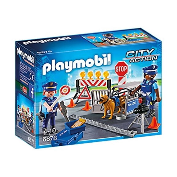 playmobil 6878 police roadblock with dog equipment